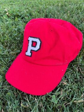 Victorias Secret Pink Cap “Red” Hat Adult Monogram Headwear